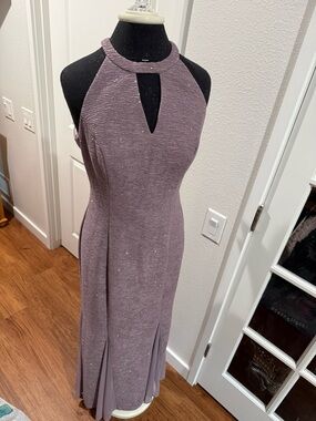 Night Way Collections Mauve Halter-Style Maxi Dress with Keyhole